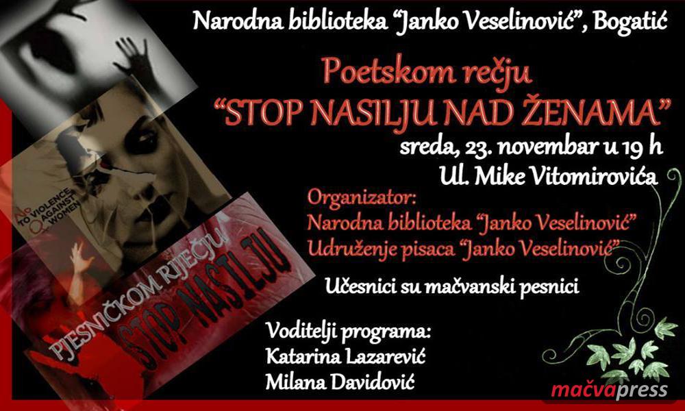 poezijom protiv nasilja - Песници Мачве стиховима против насиља над женама