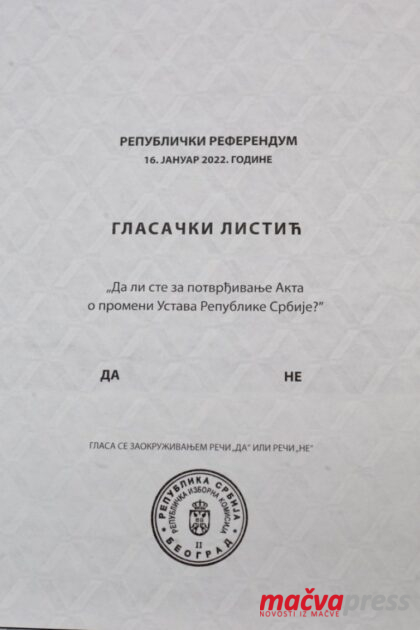 Referendum Listic 420x630 - У БОГАТИЋУ СПРЕМНИ ЗА РЕФЕРЕНДУМ У НЕДЕЉУ - 24.128 ГРАЂАНА ИМА ПРАВО ГЛАСА